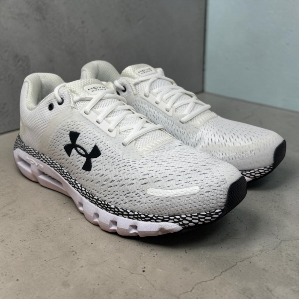 Under Armour HOVR Infinite 2 Mens 12.5 White Black Running Shoes 3022587-102